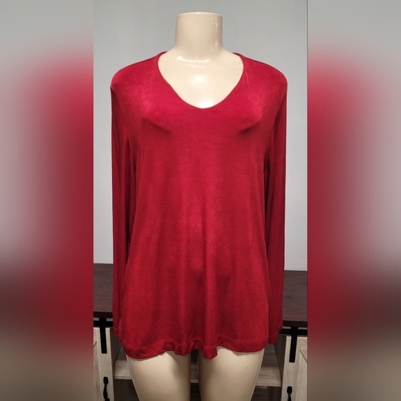cityknit Tops - Cityknit Slinky Stretch knit Red Top Size L